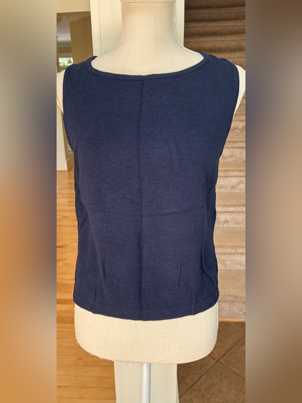 St. John Navy Sleeveless Knit Tank Top